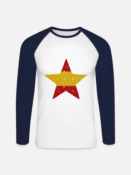 Die spanischen Sterne - Unisex Baseballshirt langarm - Weiß/Navy