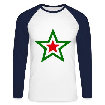 Star from Italy - Unisex Long Sleeve Baseball T-Shirt - white/navy - Front - Nik (191cm)