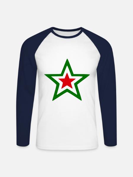 Star d’Italie - T-shirt baseball manches longues Homme - blanc/marine