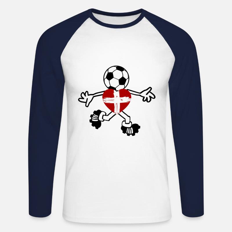 Der Schweizer Fußballer - Unisex Baseballshirt langarm - Weiß/Navy