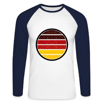 Germany's colours - Unisex Long Sleeve Baseball T-Shirt - white/navy - Front - Nik (191cm)