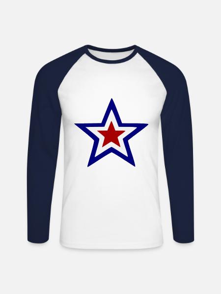 Étoile de France - T-shirt baseball manches longues Homme - blanc/marine