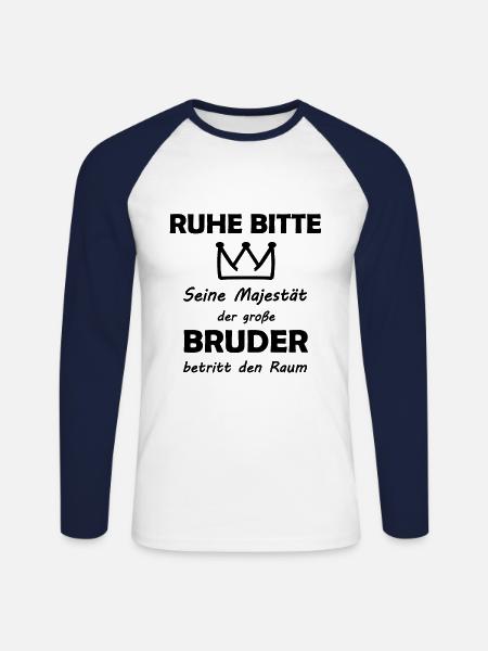 Der große Bruder - Unisex Baseballshirt langarm - Weiß/Navy