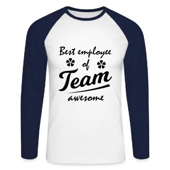 Der beste Mitarbeiter - Unisex Baseballshirt langarm - Weiß/Navy - Vorne - Nik (191cm)
