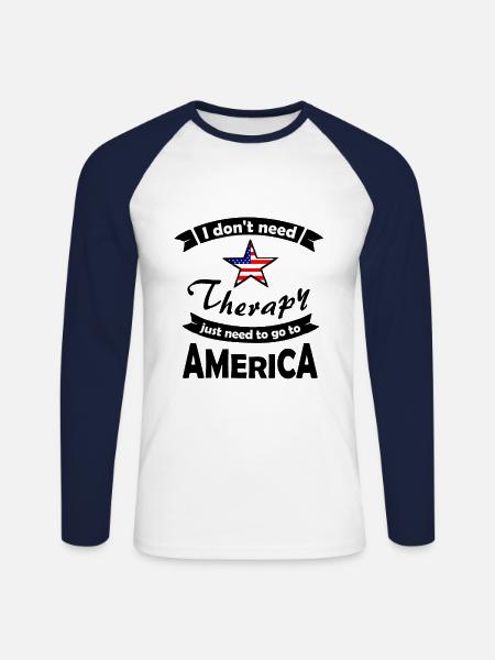 Fahrt nach Amerika - Unisex Baseballshirt langarm - Weiß/Navy