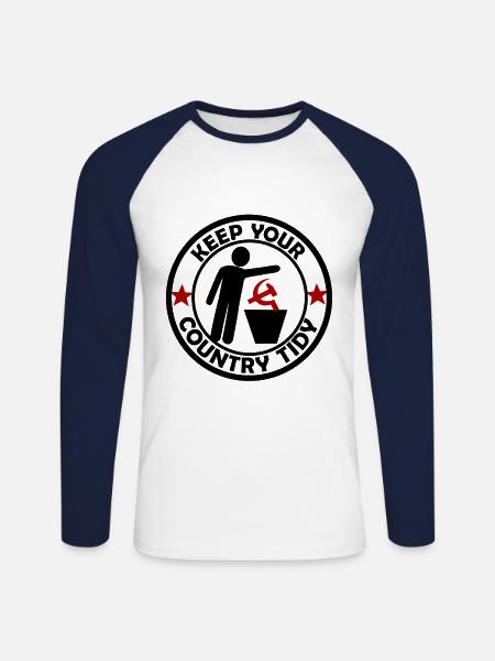 The capitalist - Unisex Long Sleeve Baseball T-Shirt - white/navy
