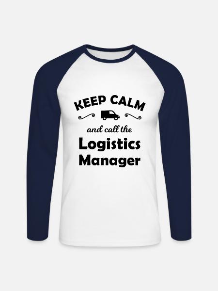 Der Logistik Manager - Unisex Baseballshirt langarm - Weiß/Navy
