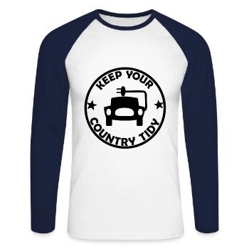 Elektrik ud Hybrid Autosticker - Unisex Baseballshirt langarm - Weiß/Navy - Vorne - Nik (191cm)