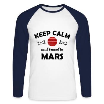 Holidays on Mars - Unisex Long Sleeve Baseball T-Shirt - white/navy - Front - Nik (191cm)