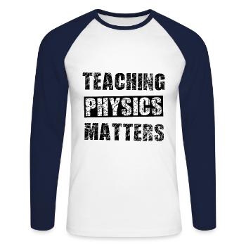 School and technology - Unisex Long Sleeve Baseball T-Shirt - white/navy - Front - Nik (191cm)