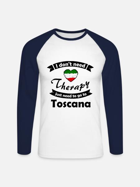 Trip to Tuscany - Unisex Long Sleeve Baseball T-Shirt - white/navy