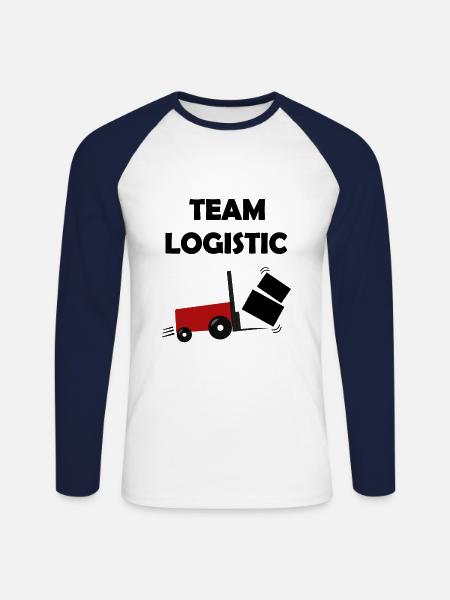 The Logistics Team - Unisex Long Sleeve Baseball T-Shirt - white/navy
