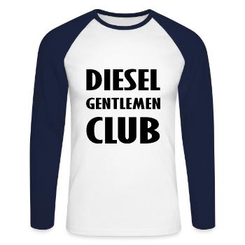 Motorists' Club - Unisex Long Sleeve Baseball T-Shirt - white/navy - Front - Nik (191cm)