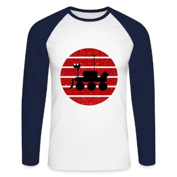The Space Explorers - Unisex Long Sleeve Baseball T-Shirt - white/navy - Front - Nik (191cm)