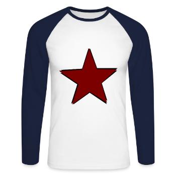 Die Sozialistische Partei - Unisex Baseballshirt langarm - Weiß/Navy - Vorne - Nik (191cm)