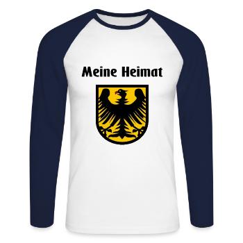 Zuhause in Germania - Unisex Baseballshirt langarm - Weiß/Navy - Vorne - Nik (191cm)