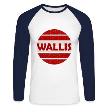 Die Heimat Wallis - Unisex Baseballshirt langarm - Weiß/Navy - Vorne - Nik (191cm)