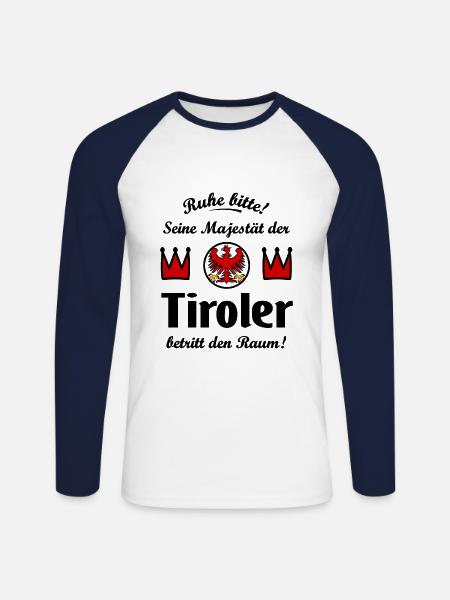 Der Tiroler König - Unisex Baseballshirt langarm - Weiß/Navy
