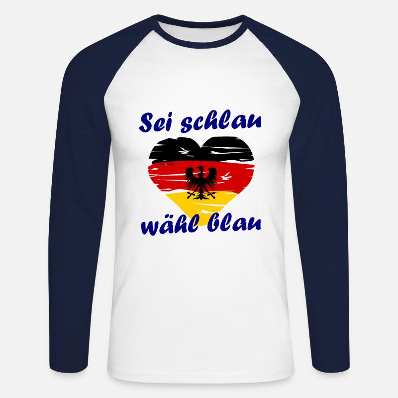 Der Deutschland Wahlkampf - Unisex Baseballshirt langarm - Weiß/Navy