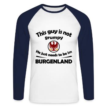 The home in Burgenland - Unisex Long Sleeve Baseball T-Shirt - white/navy - Front - Nik (191cm)