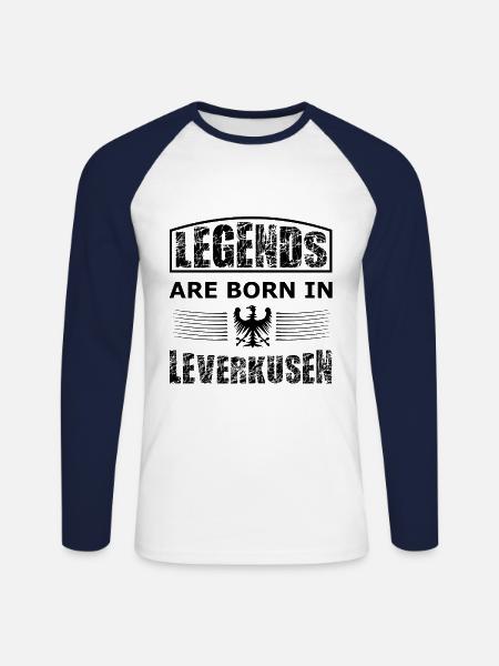 Les légendes de Leverkusen arrivent - T-shirt baseball manches longues Homme - blanc/marine