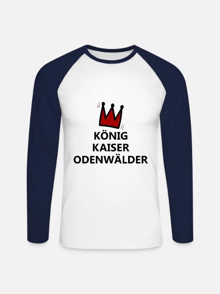 Der Super Odenwälder - Unisex Baseballshirt langarm - Weiß/Navy