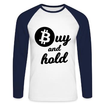 The Bitcoin Investor - Unisex Long Sleeve Baseball T-Shirt - white/navy - Front - Nik (191cm)