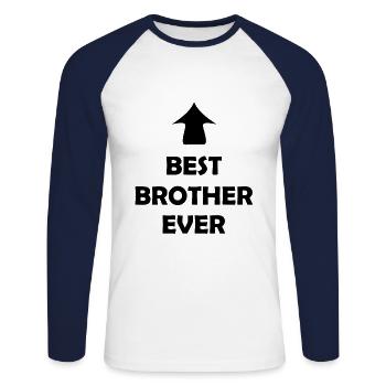 My dear best brother - Unisex Long Sleeve Baseball T-Shirt - white/navy - Front - Nik (191cm)