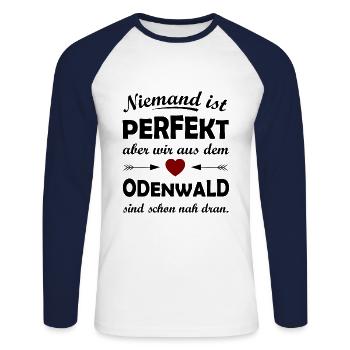 Die tollen Odenwälder - Unisex Baseballshirt langarm - Weiß/Navy - Vorne - Nik (191cm)