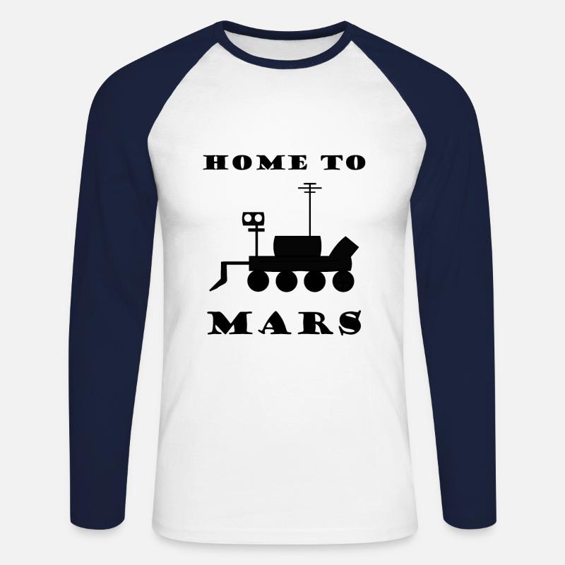 Die Heimat auf Mars - Unisex Baseballshirt langarm - Weiß/Navy