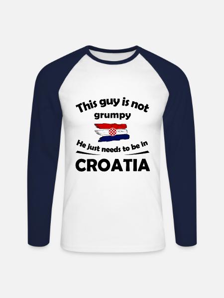 Sommer in Kroatien - Unisex Baseballshirt langarm - Weiß/Navy