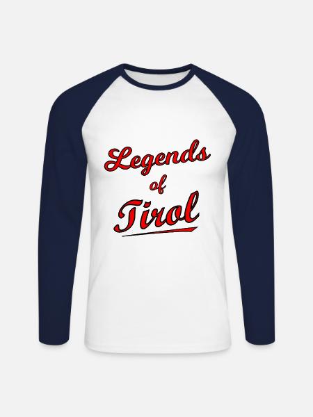 The Tyrolean Legends - Unisex Long Sleeve Baseball T-Shirt - white/navy