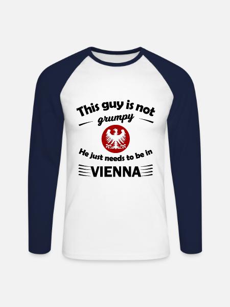 Das schöne Wien in Österreich - Unisex Baseballshirt langarm - Weiß/Navy