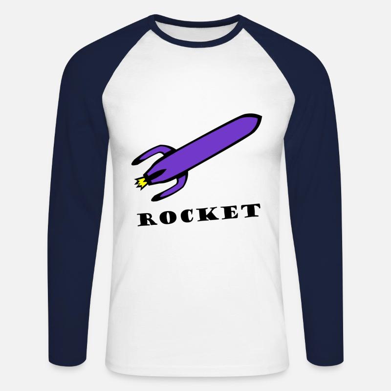 Die schnelle Rakete - Unisex Baseballshirt langarm - Weiß/Navy