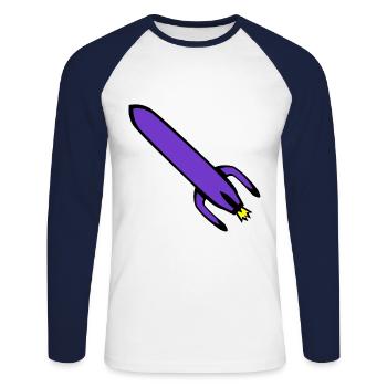 Technologie des fusées - T-shirt baseball manches longues Homme - blanc/marine - Devant - Nik (191cm)