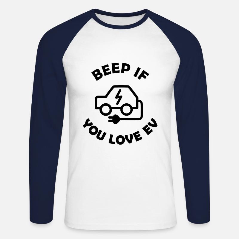 Die elektrischen Autos - Unisex Baseballshirt langarm - Weiß/Navy