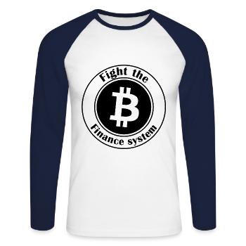 Kämpfe für die finanzielle Unabhängigkeit - Unisex Baseballshirt langarm - Weiß/Navy - Vorne - Nik (191cm)