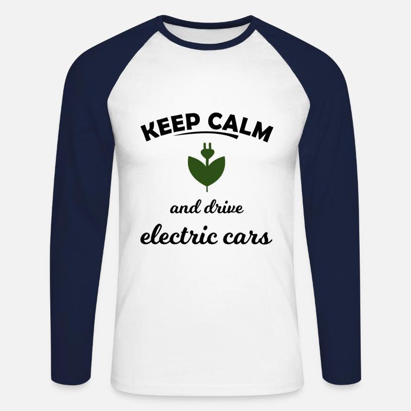 Die elektrischen Autos - Unisex Baseballshirt langarm - Weiß/Navy