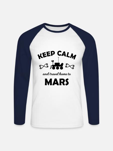 Die Entdecker des Mars - Unisex Baseballshirt langarm - Weiß/Navy