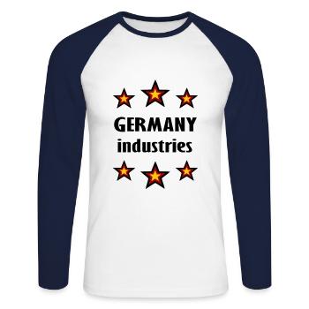 Die deutsche Industrie - Unisex Baseballshirt langarm - Weiß/Navy - Vorne - Nik (191cm)