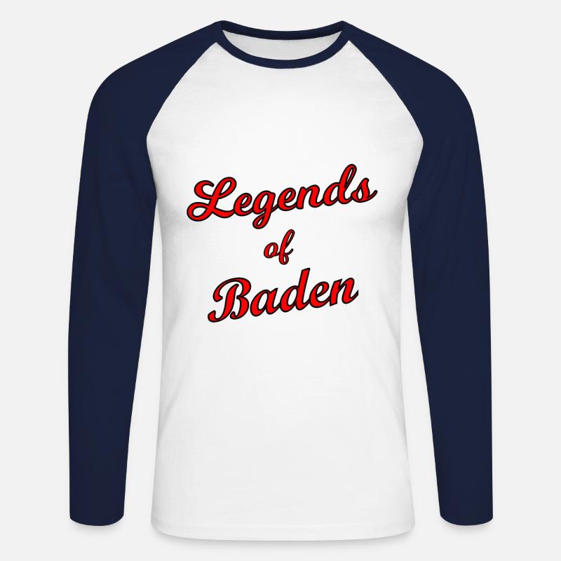 Die badischen Legenden - Unisex Baseballshirt langarm - Weiß/Navy