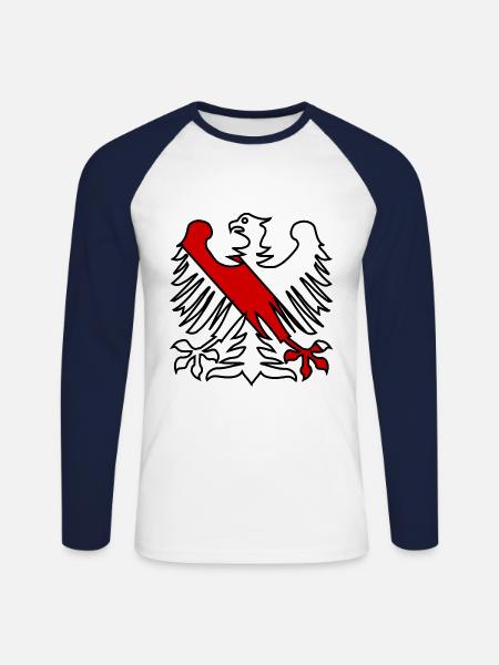 The Franconian eagle - Unisex Long Sleeve Baseball T-Shirt - white/navy