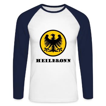 Heilbronn in Baden - Unisex Baseballshirt langarm - Weiß/Navy - Vorne - Nik (191cm)
