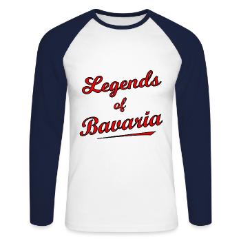 The legends from Bavaria - Unisex Long Sleeve Baseball T-Shirt - white/navy - Front - Nik (191cm)