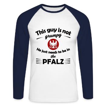 Better in the Palatinate - Unisex Long Sleeve Baseball T-Shirt - white/navy - Front - Nik (191cm)