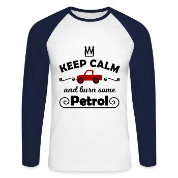 Drive your combustion engine - Unisex Long Sleeve Baseball T-Shirt - white/navy - Front - Nik (191cm)