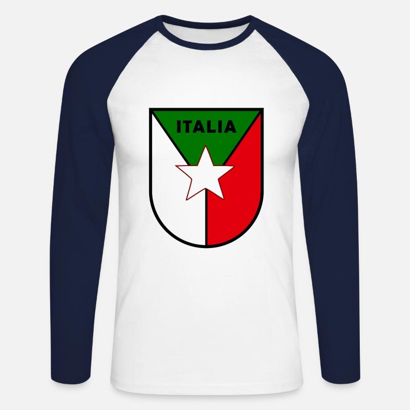 Die italienischen Farben - Unisex Baseballshirt langarm - Weiß/Navy