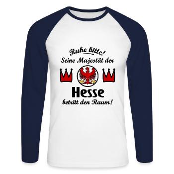Le roi de Hesse - T-shirt baseball manches longues Homme - blanc/marine - Devant - Nik (191cm)
