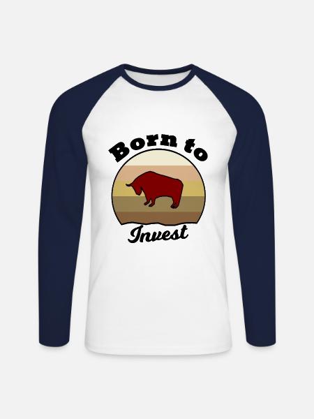 Der Börsen Millionär - Unisex Baseballshirt langarm - Weiß/Navy