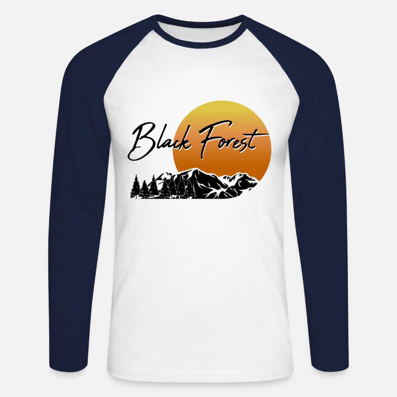 Black Forest Schwarzwald - Unisex Baseballshirt langarm - Weiß/Navy